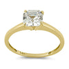 varitsa-jewellers - Solid 14K Yellow Gold Asscher 6.5mm Clear Engagement Ring - 01WS06